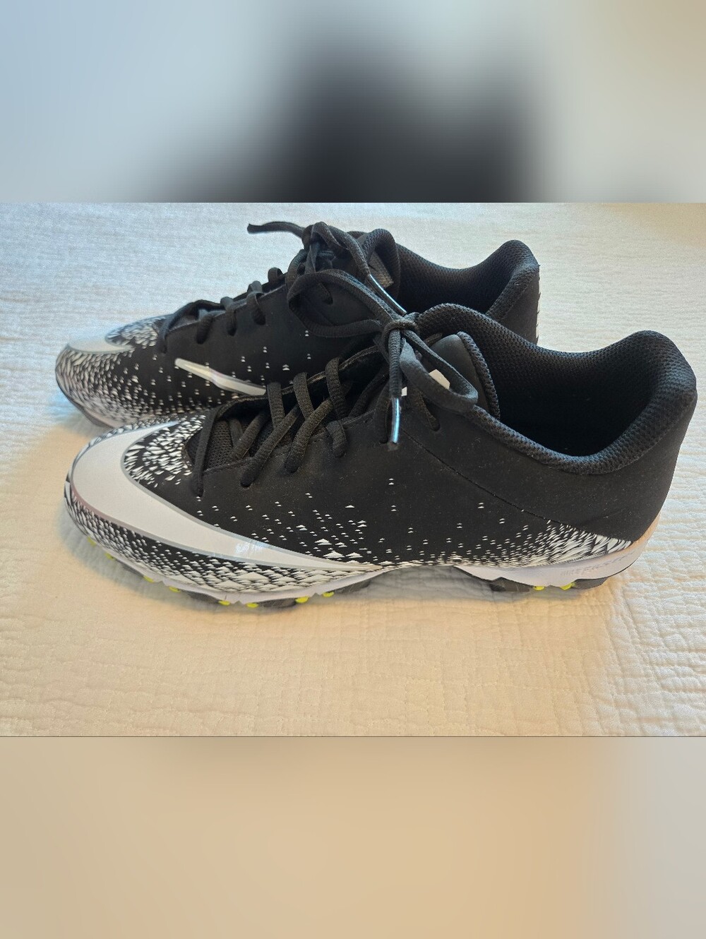 Nike Vapor Shark 2 Football Cleats Size Mens 10 Black White Silver